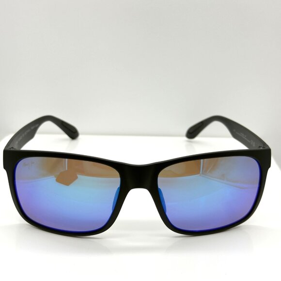 Maui Jim B432-2M Red Sands Matte Black Frame Blue Hawaii Polorized Lenses - Picture 2 of 9
